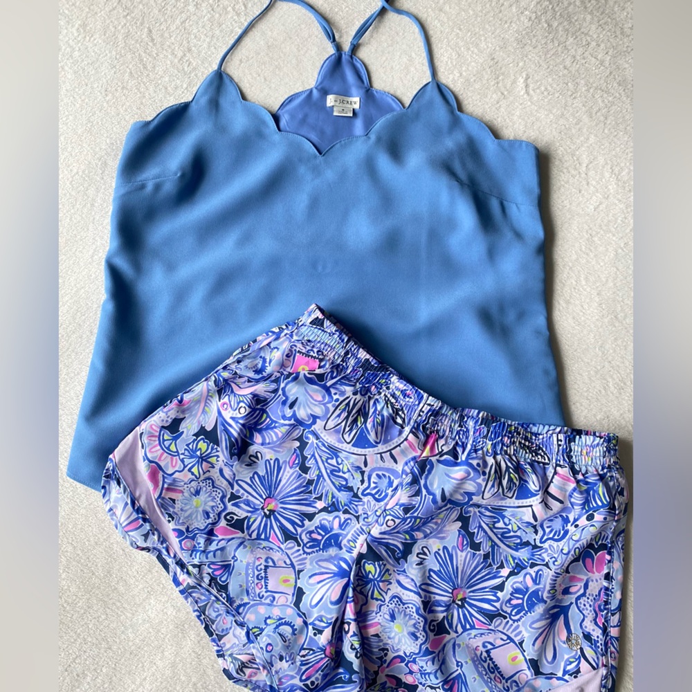 J CREW Scalloped Cami Top - blue sz 8 - Picture 13 of 14